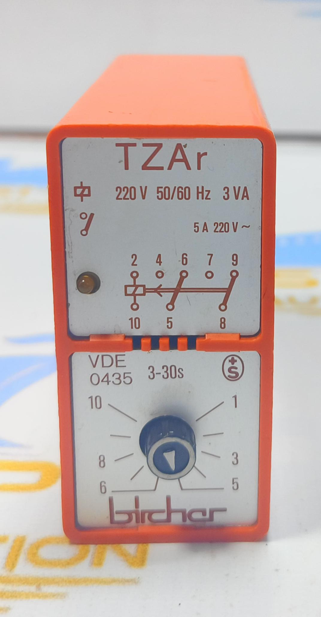  BIRCHER TZAr RELAY VDE0435 VDE 0435 3 - 30 S 220 V 50/60 Hz 3VA