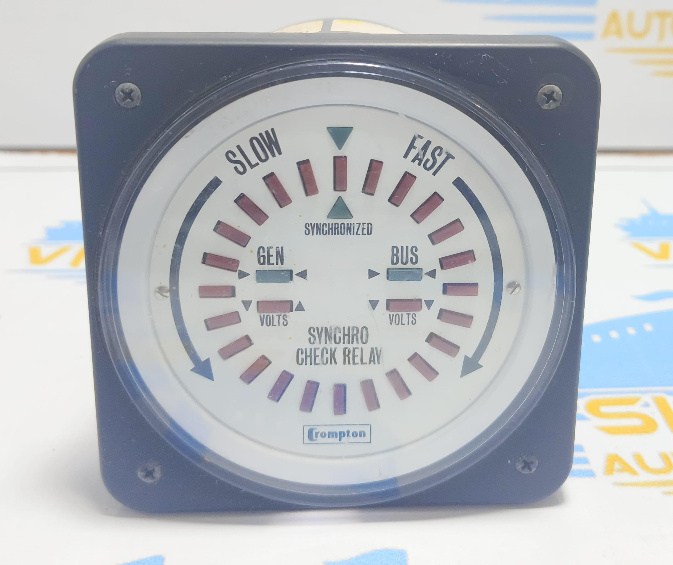 CROMPTON 077-14HU-SZYY-FQ SLOW-FAST SYNCHRO CHECK RELAY Ser.No. 713032 004