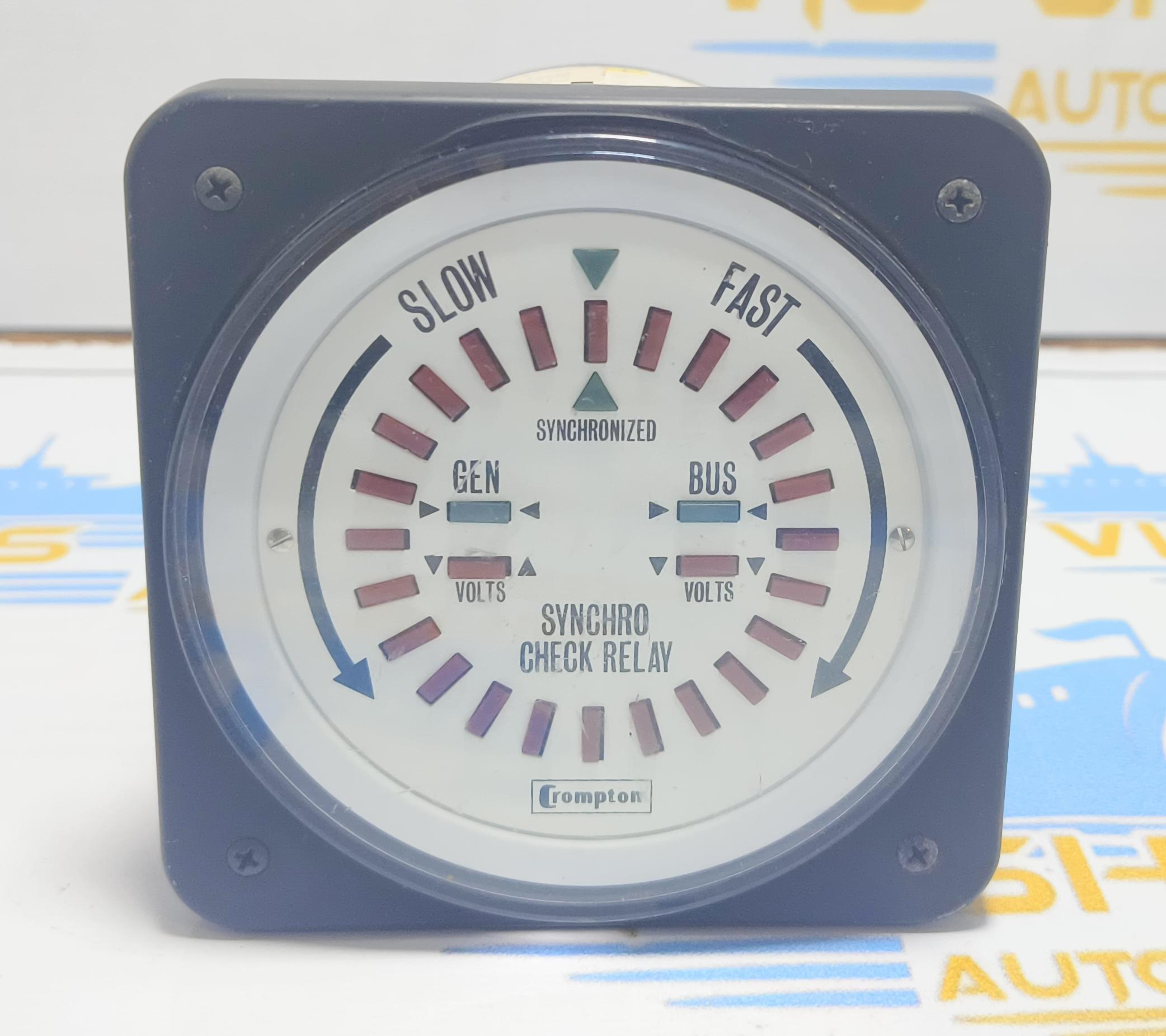 CROMPTON 077-14HU-SZYY-FQ SLOW-FAST SYNCHRO CHECK RELAY Ser.No. 713032 005