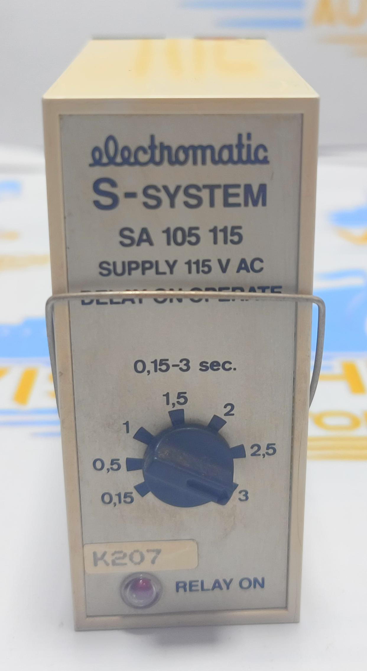 ELECTROMATIC S-SYSTEM SA 205 115 DELAY ON OPERATE TIMER 0,15-3 SEC - 120VAC K207