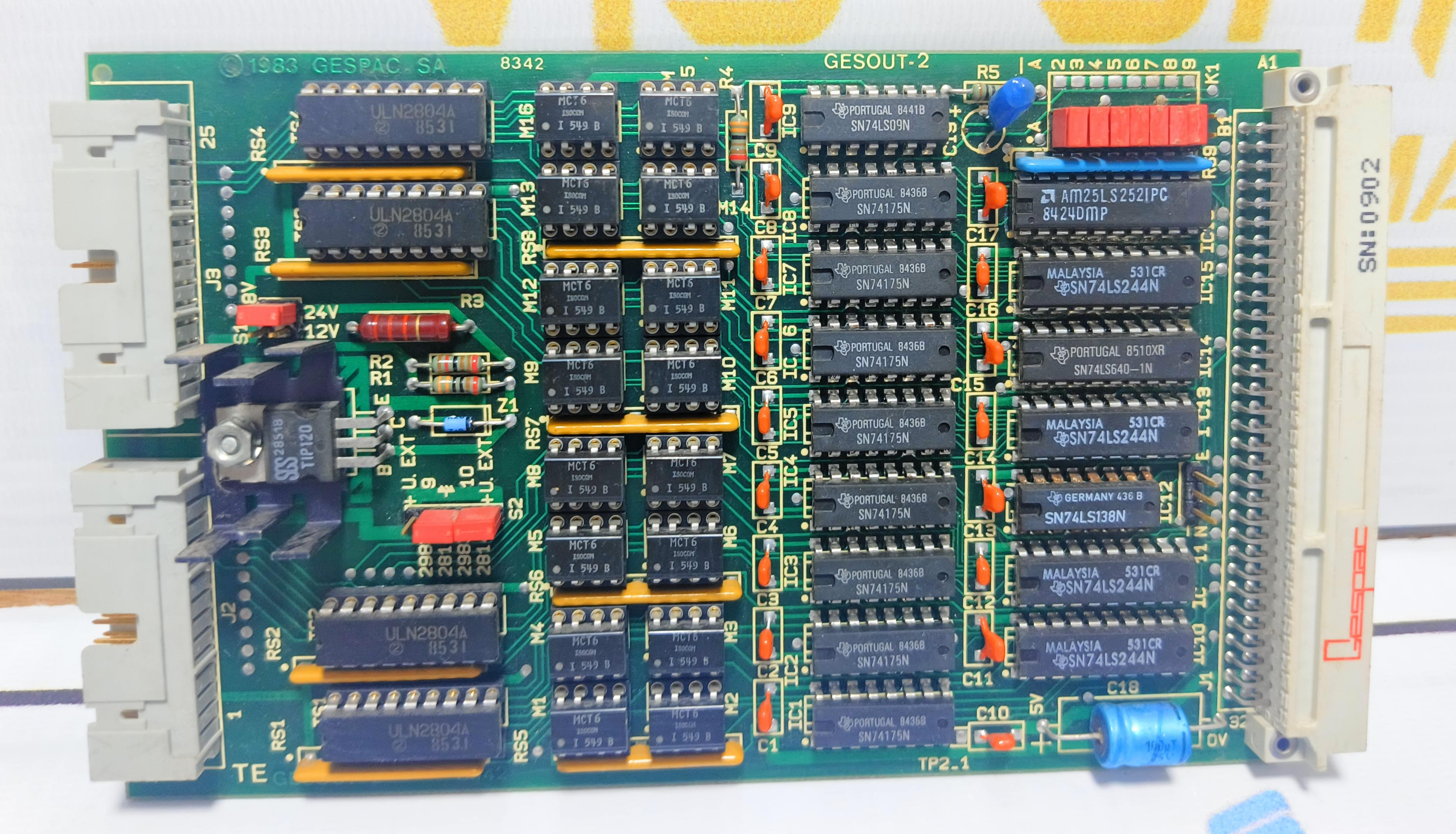GESPAC S.A 8342  GESOUT-2 PCB CARD FOR CMR 708 S/N : 0902