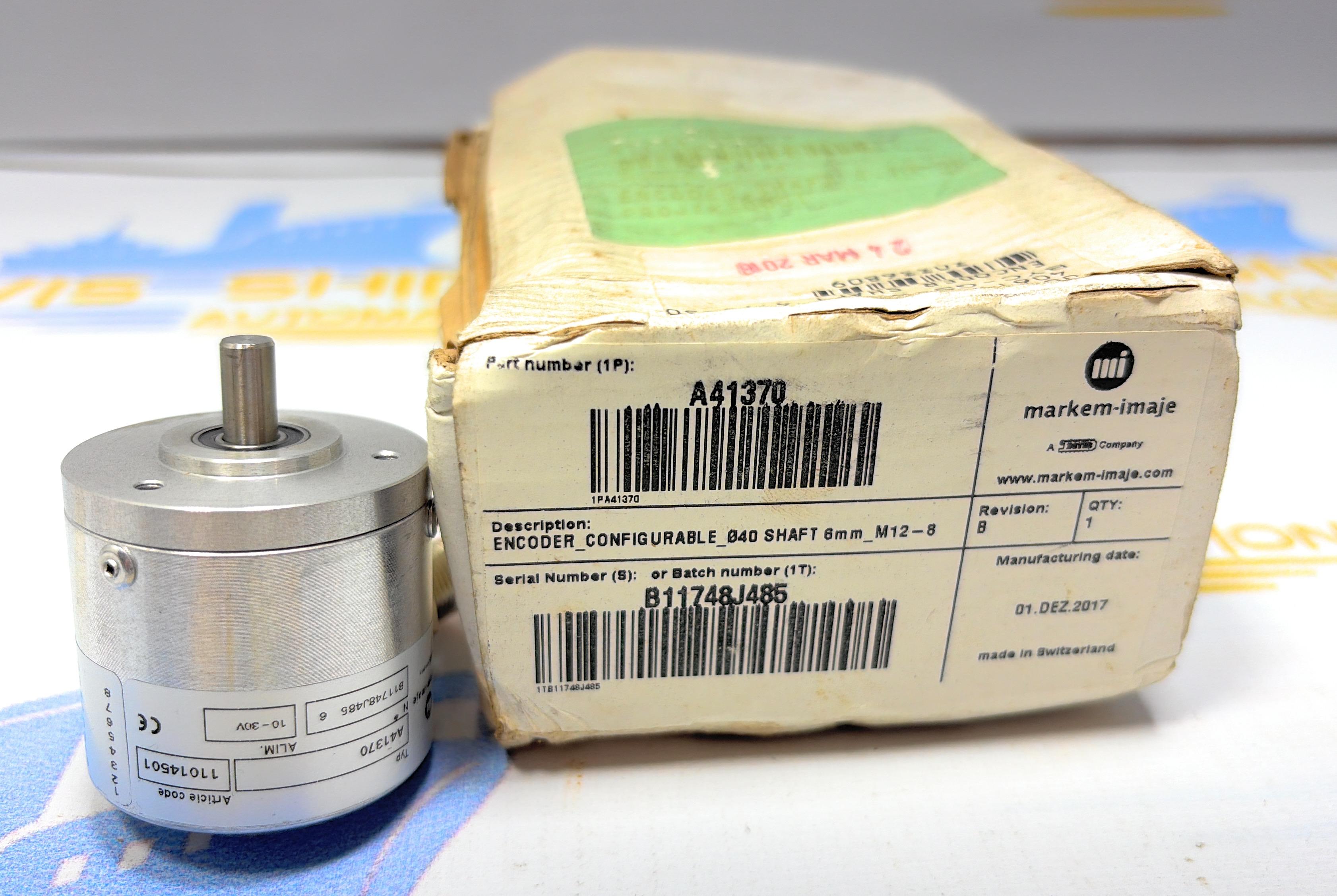 MARKEM-IMAJE  ENCODER_CONFIGURABLE  040 SHAFT 6 MM _M12-8 P/N A 41370 