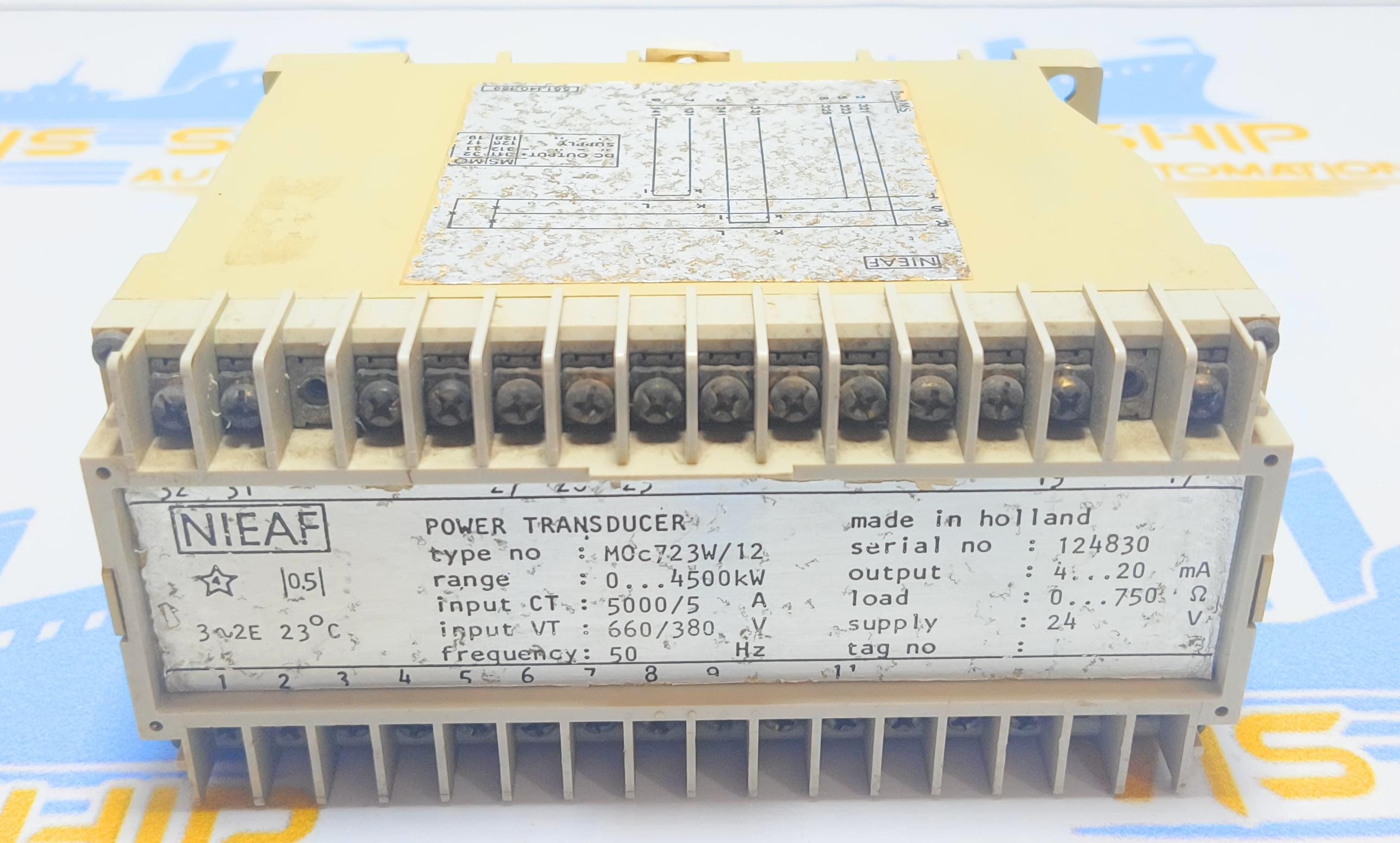 NIEAF POWER TRANSDUCER  TYPE: MOc723W/12 SERIAL NO :124830  660/380 V 