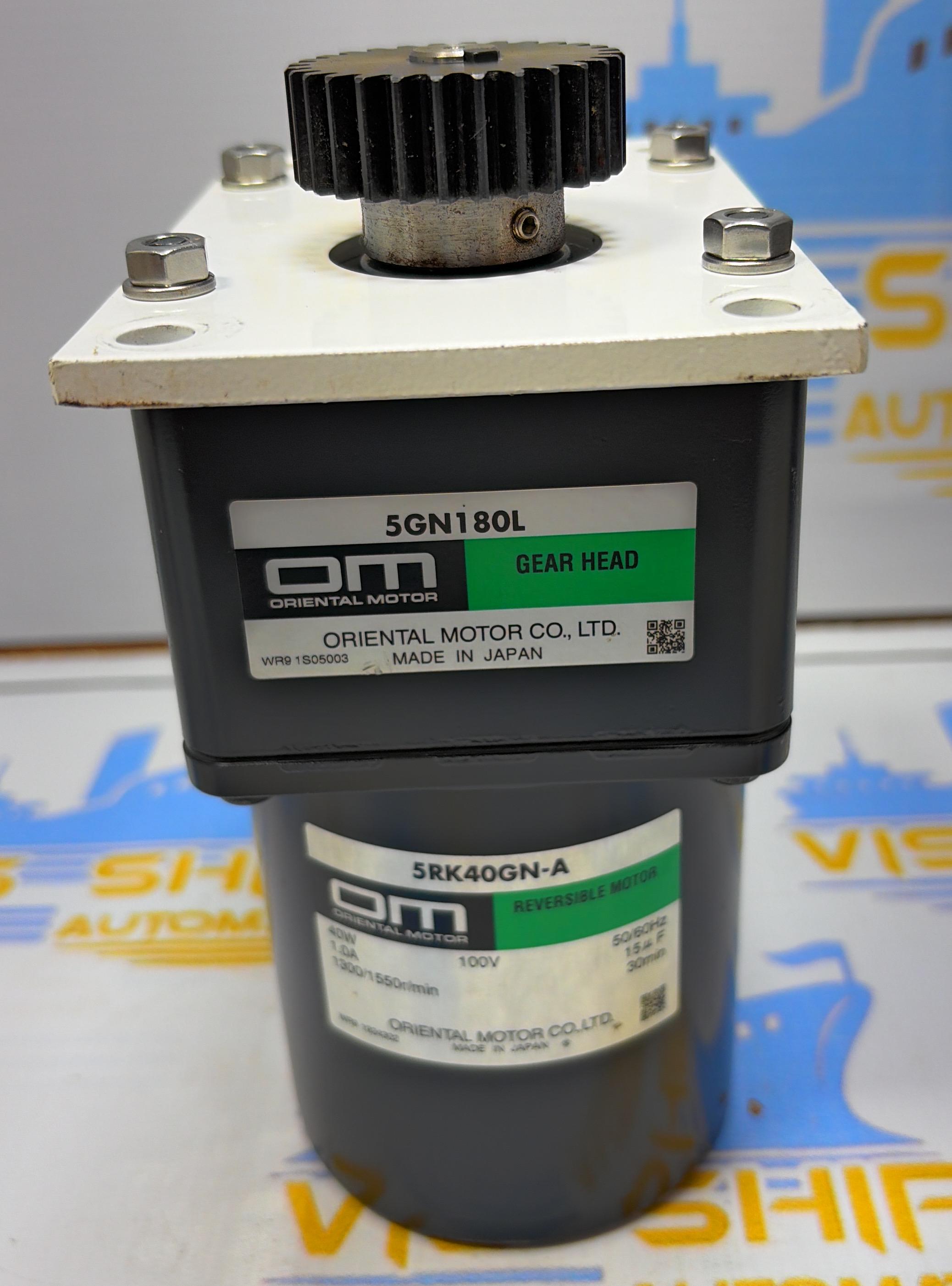 ORIENTAL MOTOR  5RK40GN-A REVERSIBLE MOTOR 5GN180L GEAR HEAD  WR9 1924302