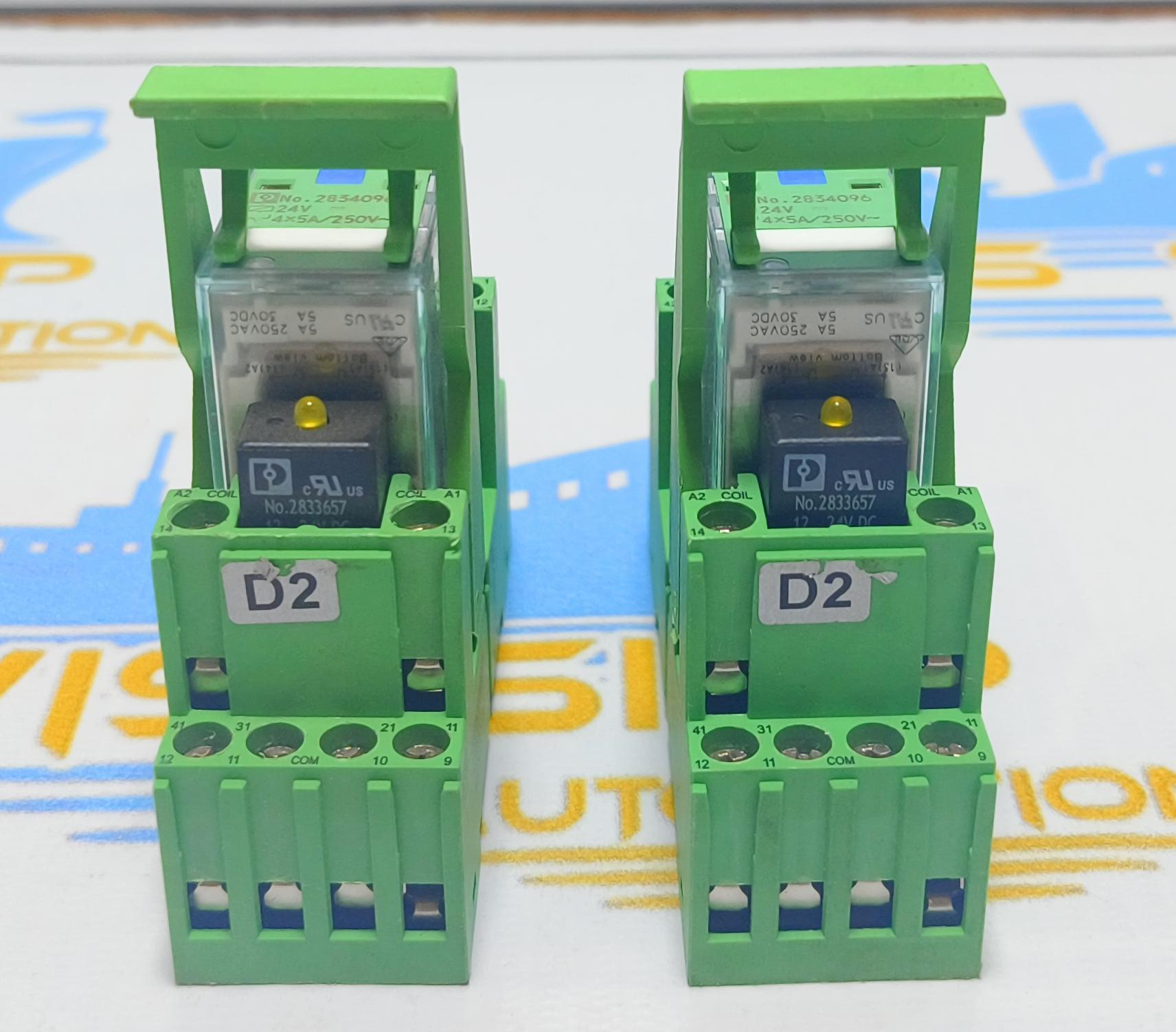 Phoenix Contact 2834096 Socket Relay 24v NO: 28 33 563 .  D2