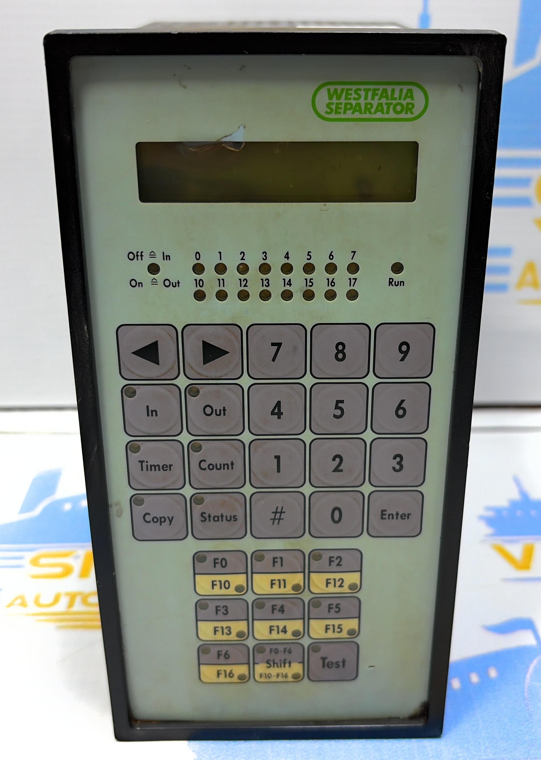 WESTFALIA SEPARATOR  PROGRAMMABLE CONTROLLER TYPE: PLC 100/3 D PART NO : 0005-4050-280